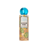Clear spray bottle with blue round cap, decorated with tropical leaves and yellow flowers, labeled "KISS Colors & Care Sugarcloud Mirage Scented Hair Mist."