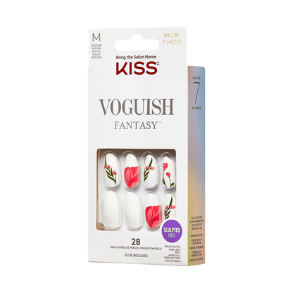KISS Voguish Fantasy Press On Glue Nails - Tulip