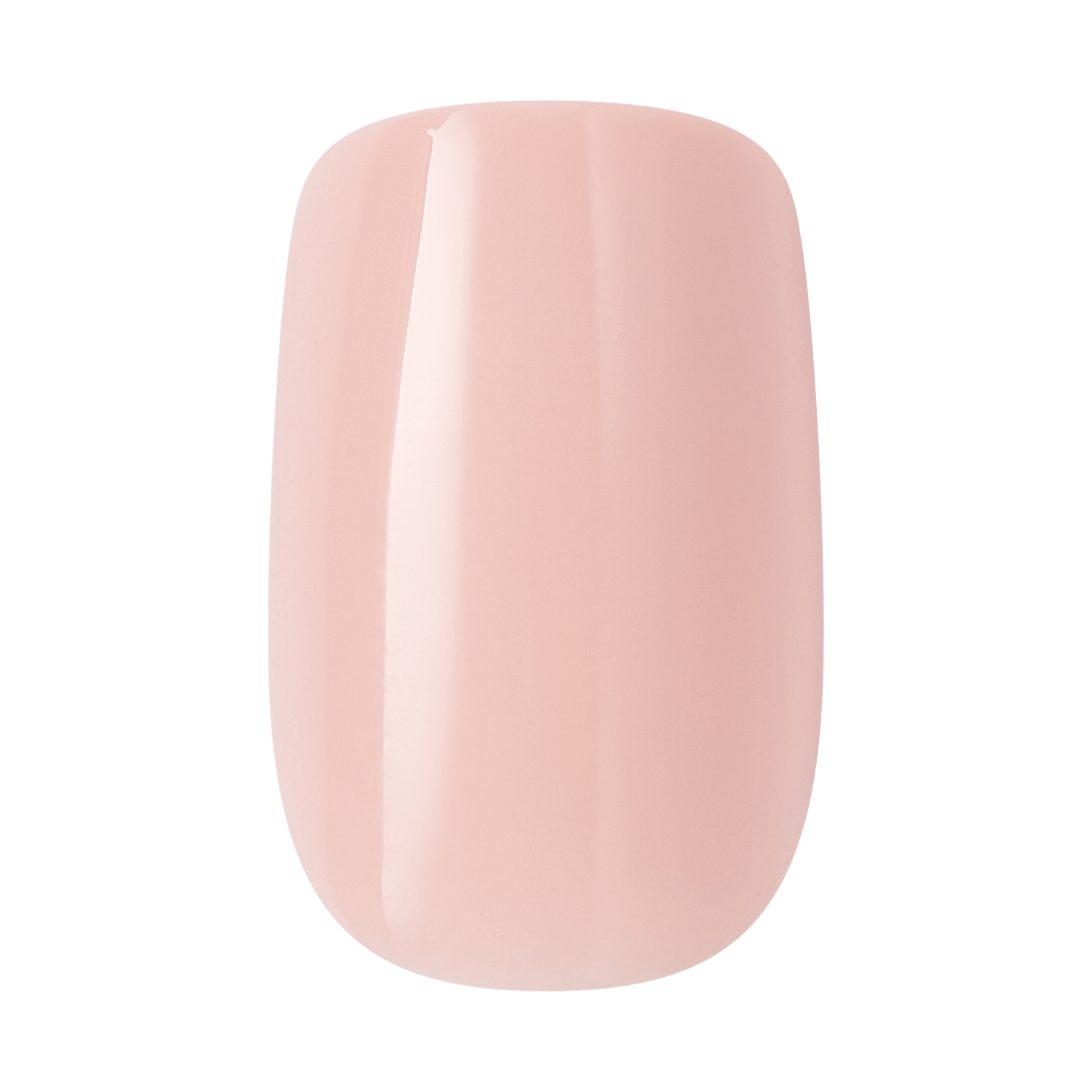 Nude pink gel manicure nail polish swatch with glossy finish