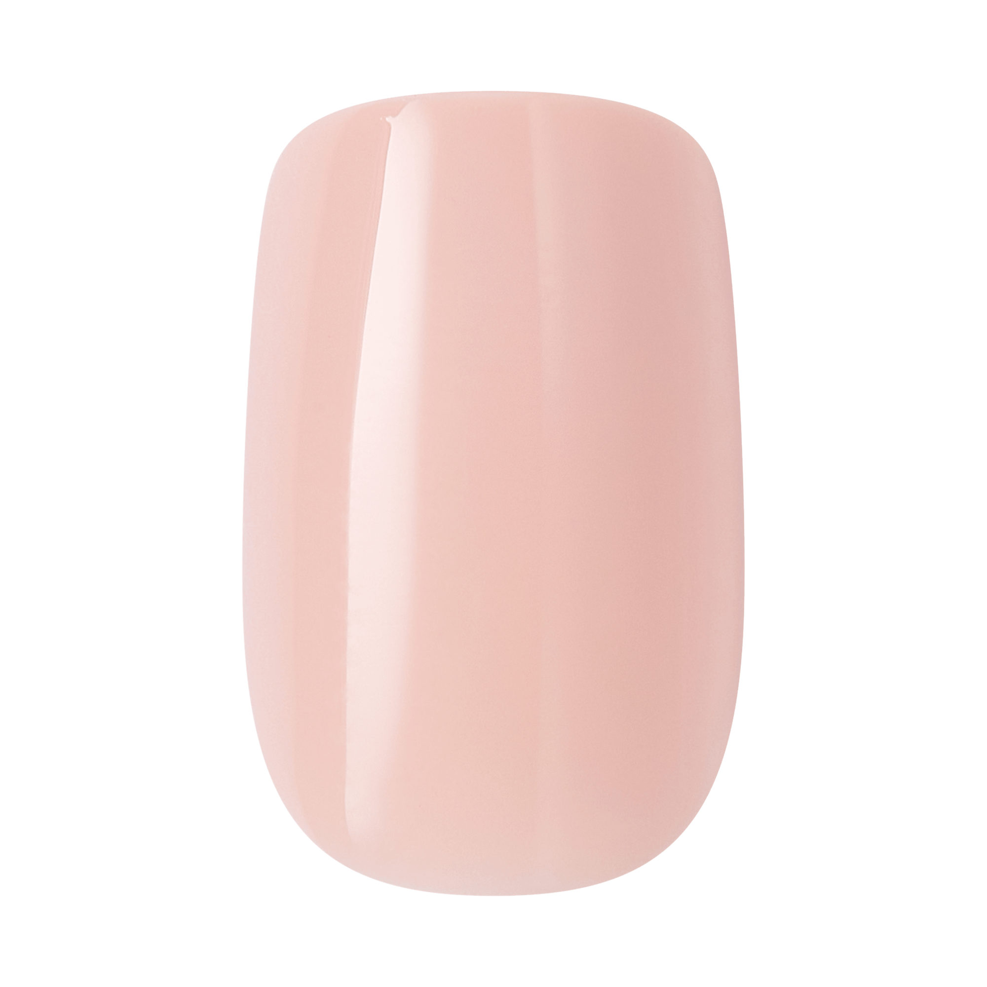 Nude pink gel manicure nail polish swatch with glossy finish
