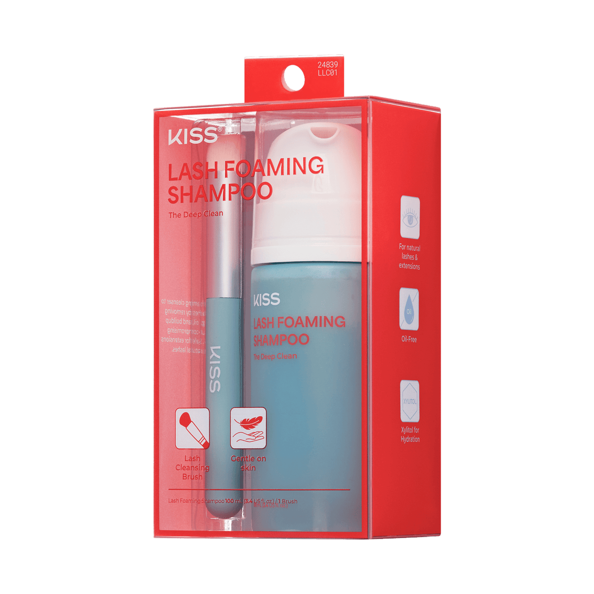 Kiss Lash Foaming Shampoo &amp; Lash Cleaning Brush | 100 mL