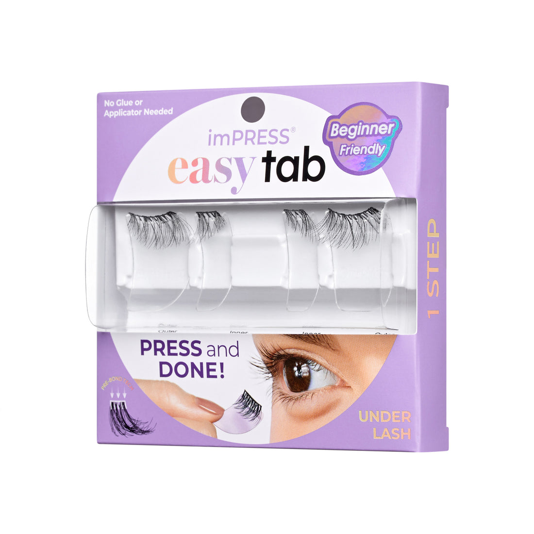Impress Falsies easy tab Self Adhesive Eyelashes– Black Wispy