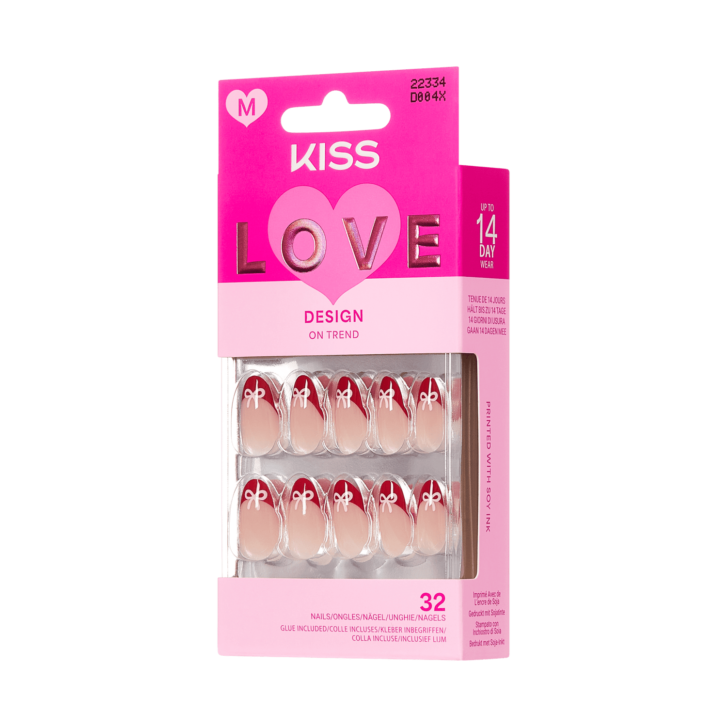 KISS LOVE Design Press On Glue Nails - Falling for Forever