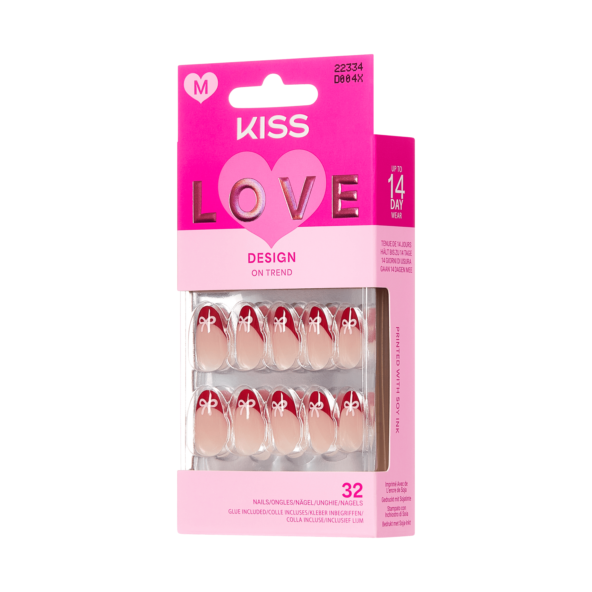 KISS LOVE Design Press On Glue Nails - Falling for Forever