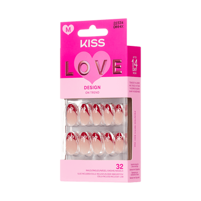 KISS LOVE Design Press On Glue Nails - Falling for Forever