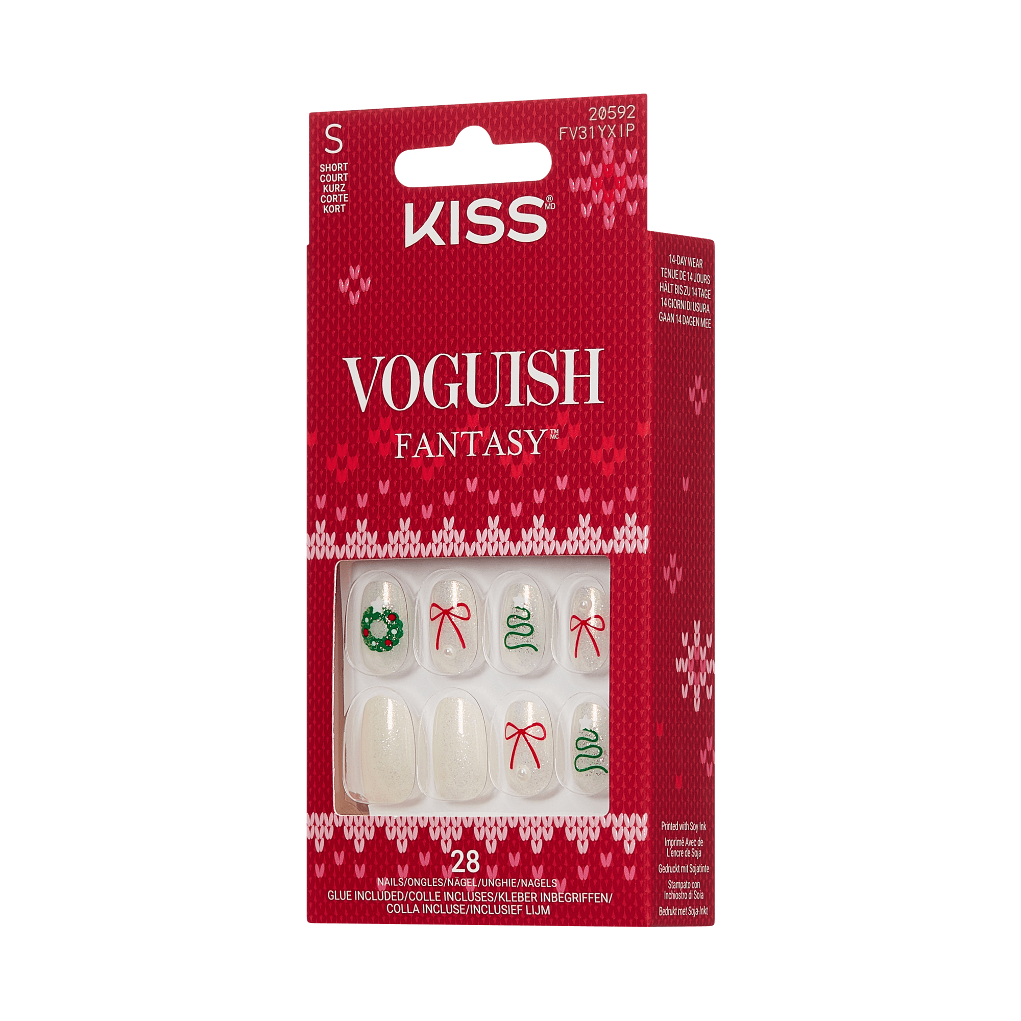 KISS Voguish Fantasy Holiday Press On Glue Nails - Sugar &amp; Spice
