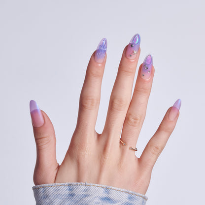 KISS LUXE Press On Glue Nails - Jasmine Skies