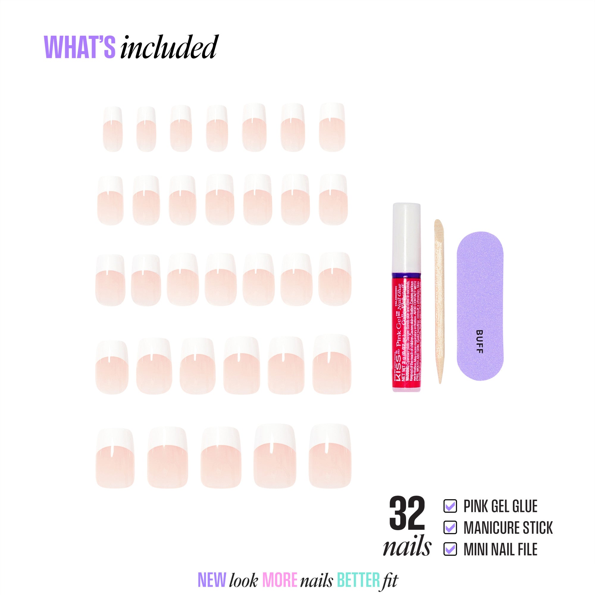 Kiss Core French Press On Glue Nails - Hopeful – KISS USA