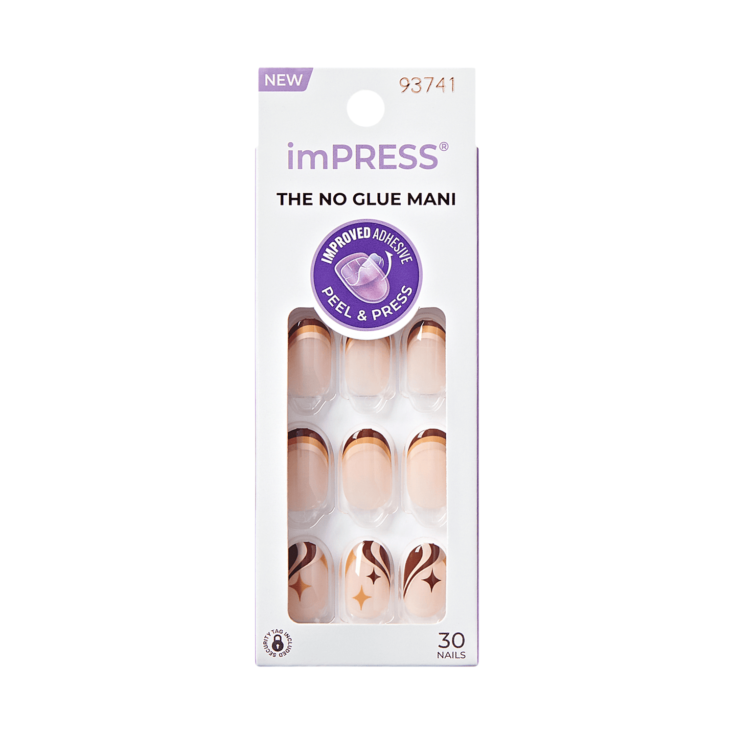imPRESS Design Press On Nails - Cappuccino  Swirls