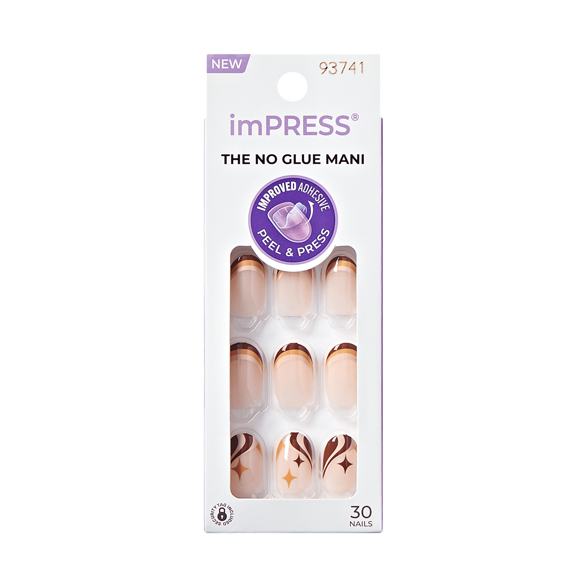 imPRESS Design Press On Nails - Cappuccino  Swirls