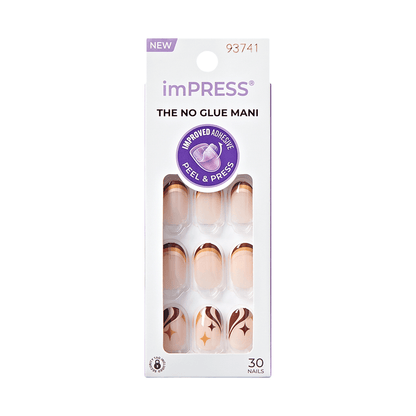 imPRESS Design Press On Nails - Cappuccino  Swirls