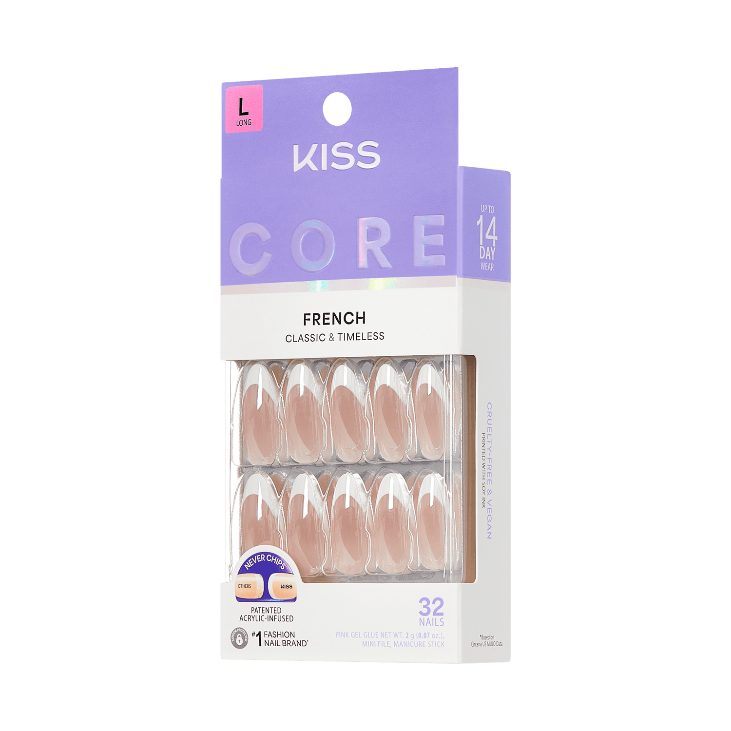 KISS CORE French Press On Glue Nails – Fascinating