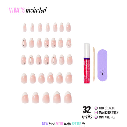 KISS GLAM 3D &amp; Jewel Press On Glue Nails  - Serendipity Awaits