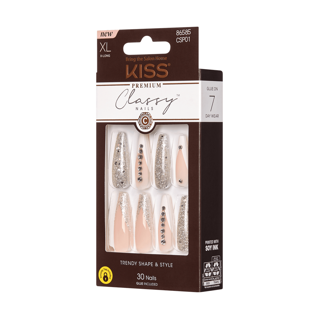 KISS Classy Premium Press On Glue Nails - Sophisticated