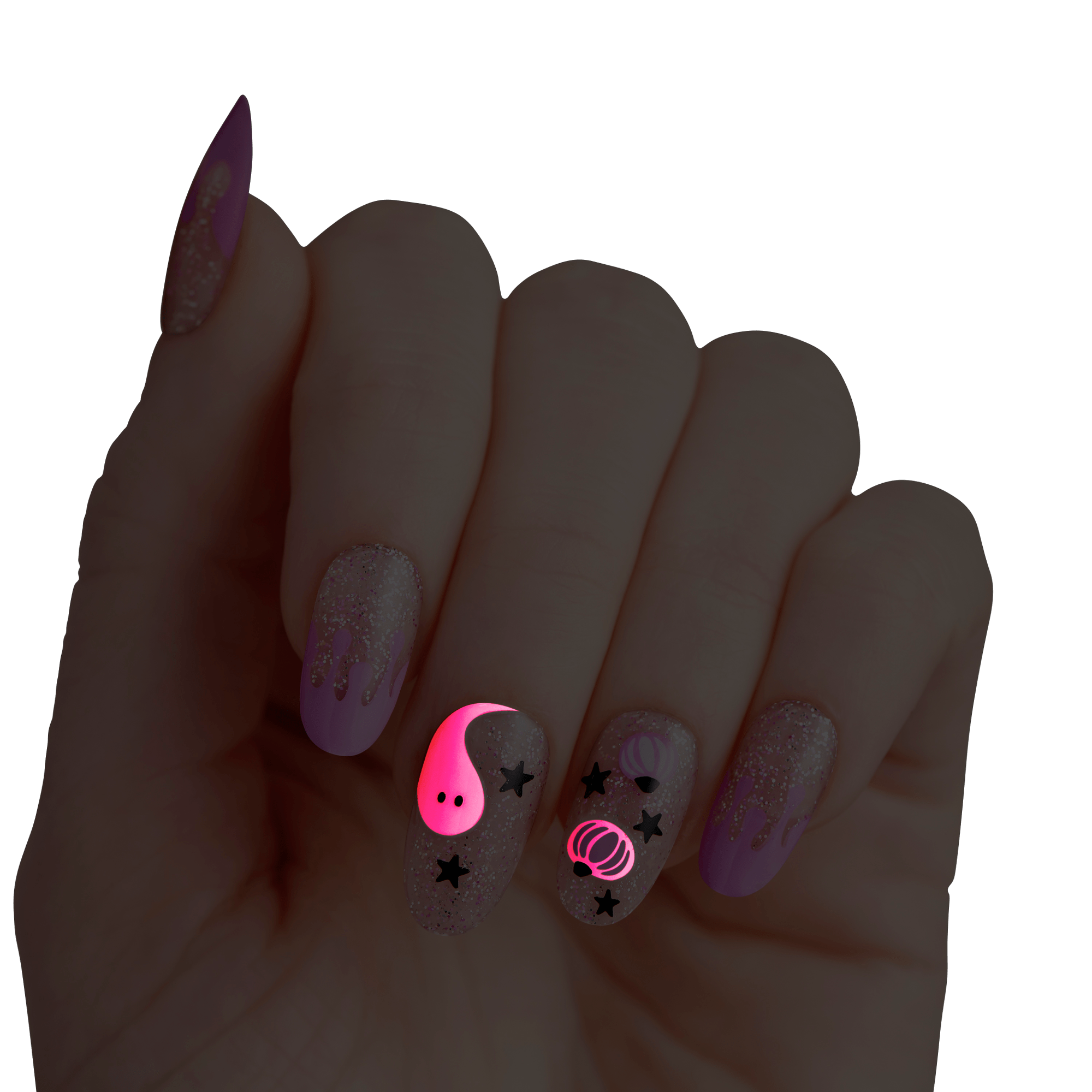 KISS Voguish Fantasy Halloween Press On Glue Nails - Mystery