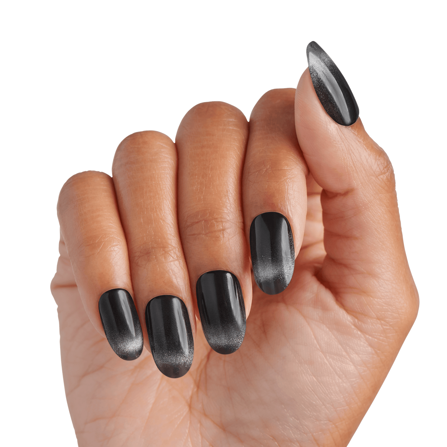 colorFX by Impress No Glue Fake Press On Nails - Best Wishes | Solid, Black, Medium, Oval, Manicure