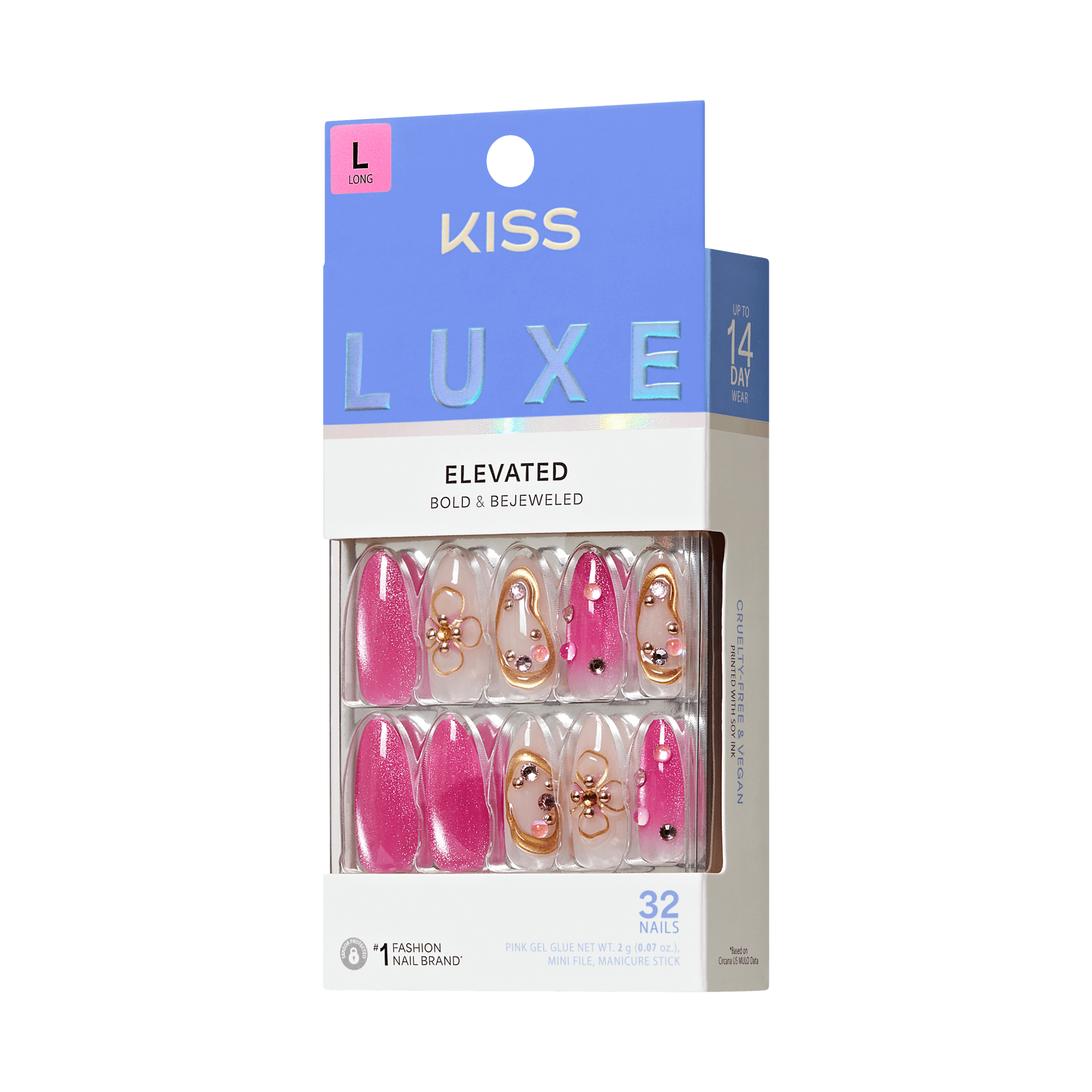 KISS LUXE Press On Glue Nails - Aurelia Meadow