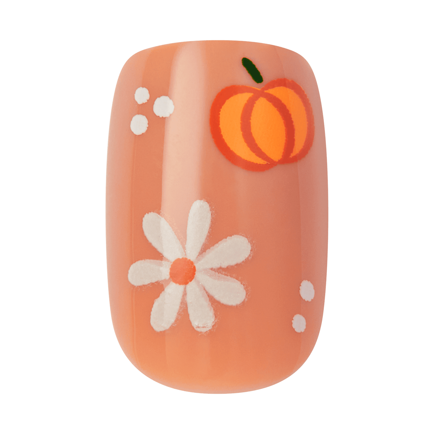 Kiss Haunt Halloween Press On Fake Glue Nails - Nailed By Night | Design, Orange, Short, Squoval, Glow In The Dark