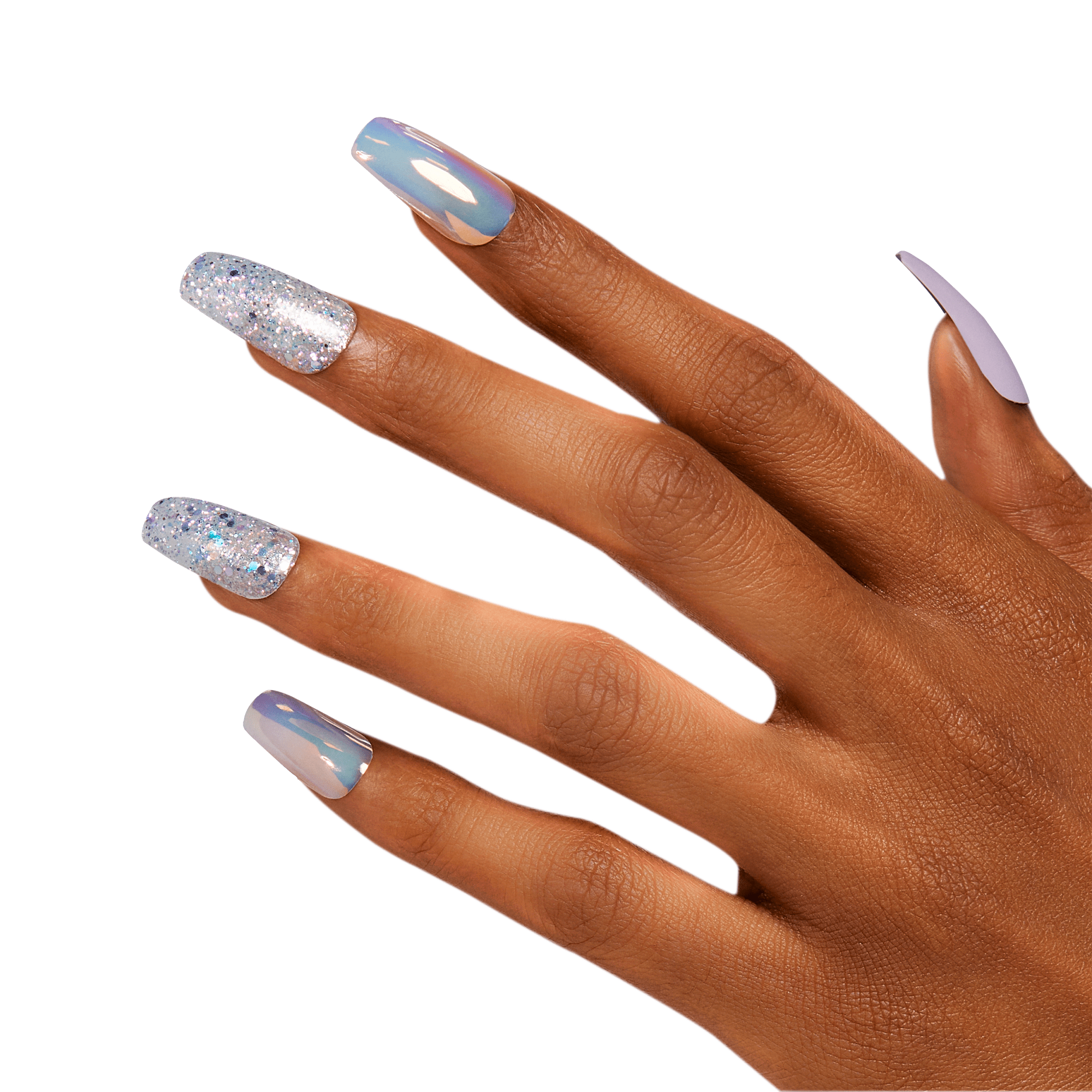 KISS Gel Fantasy Press On Glue Nails - Rainbow Rings
