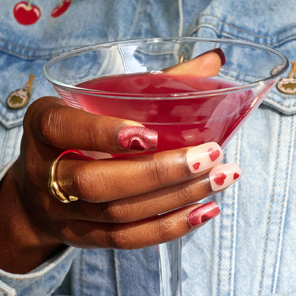 KISS LOVE Design Press On Glue Nails - Hues of Love