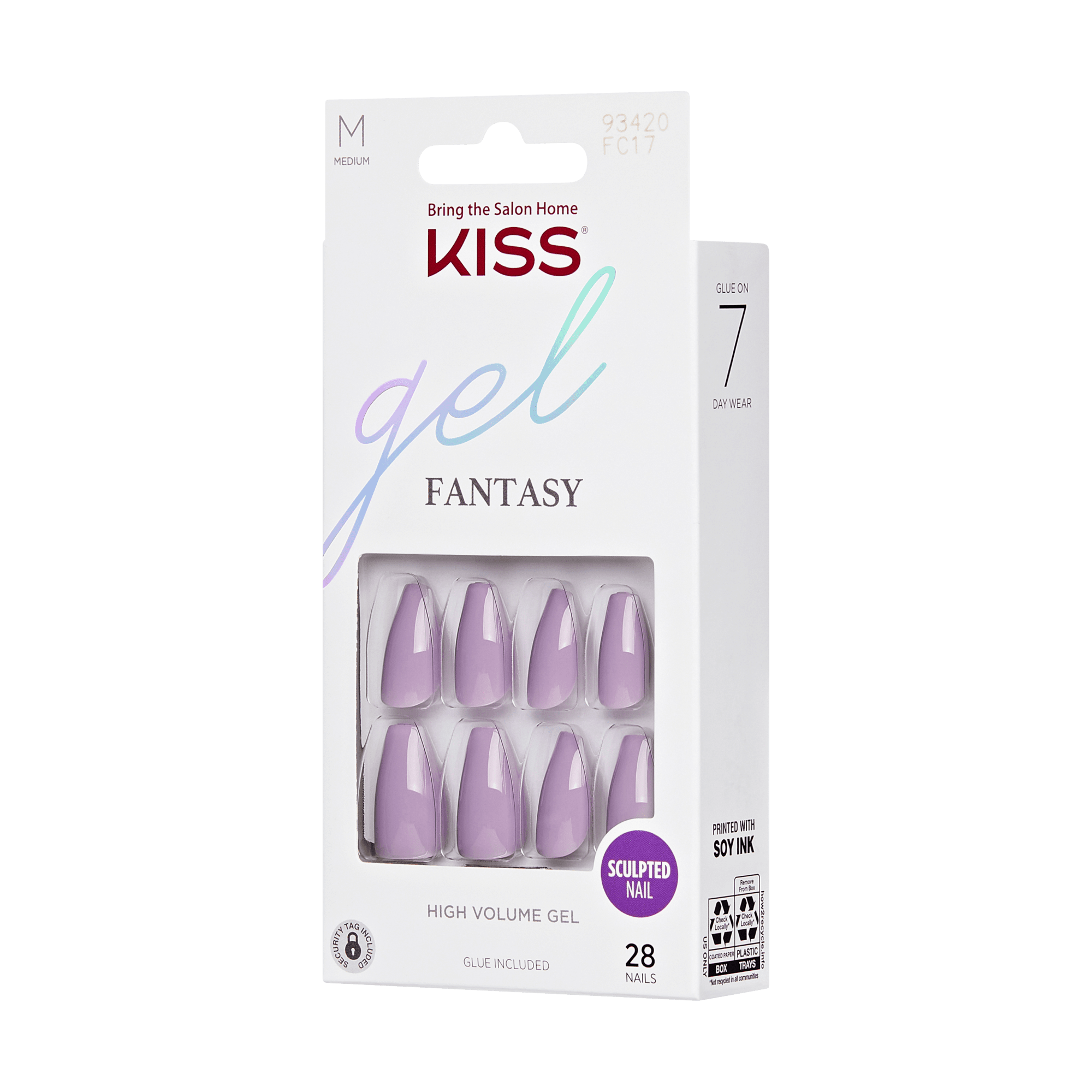 KISS Gel Fantasy Color Press On Glue Nails - Read or Lead
