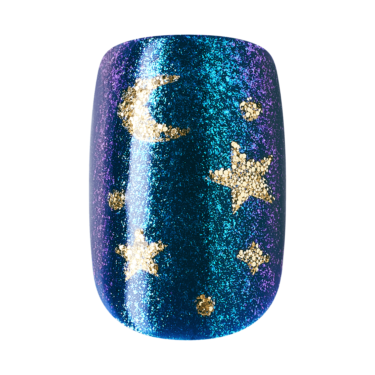 Kiss Merry Holiday Press On Fake Glue Nails - Wrapped In Warmth | Design, Blue, Short, Squoval