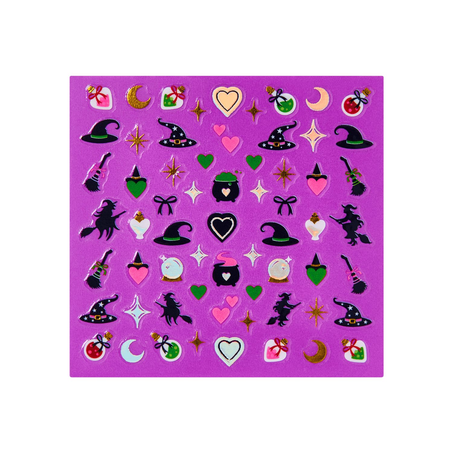 Kiss Glow-In-The-Dark Halloween Press On Fake Nail Art Stickers - Mischief | 3 Sheets, Multicolor