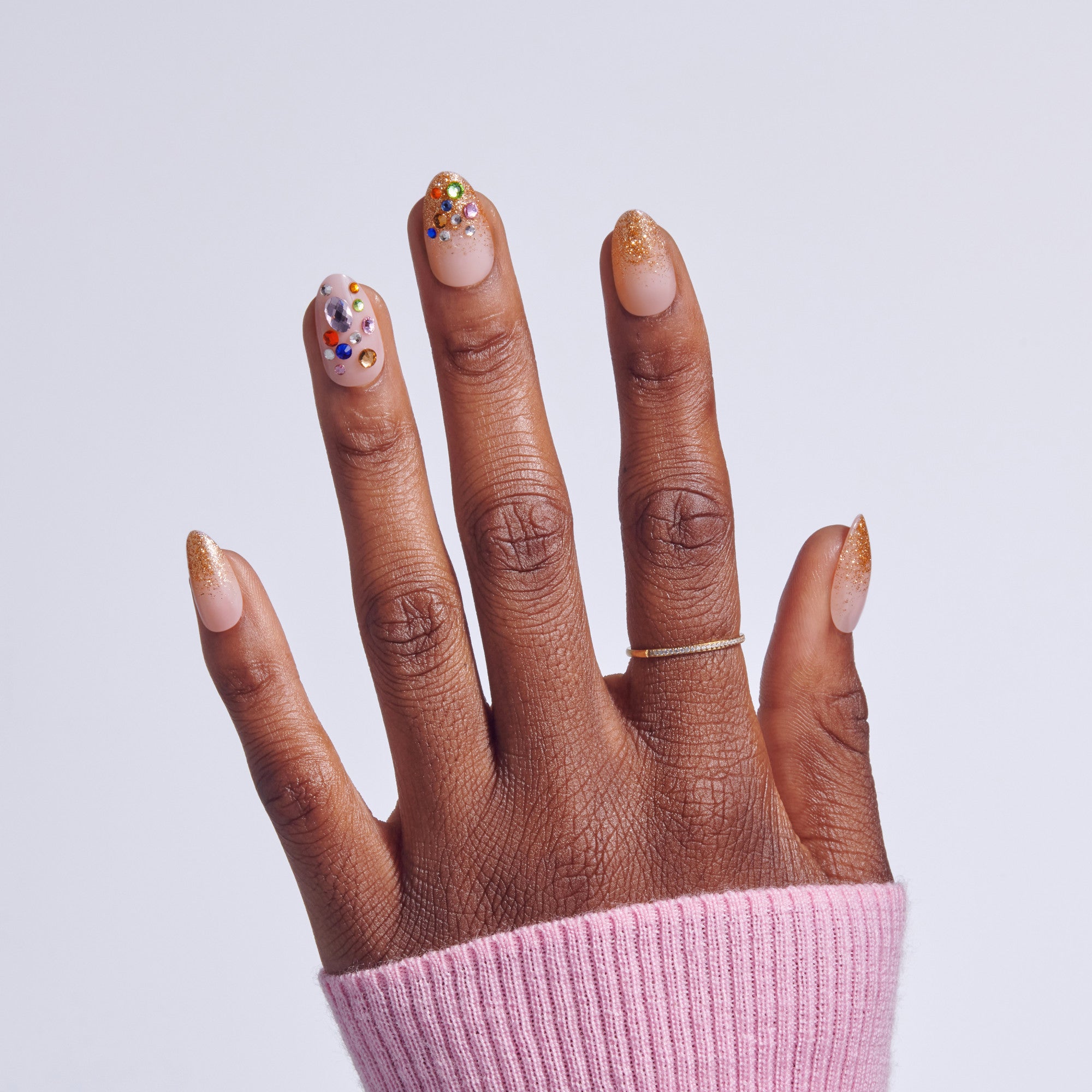 KISS LUXE Press On Glue Nails - Golden Field