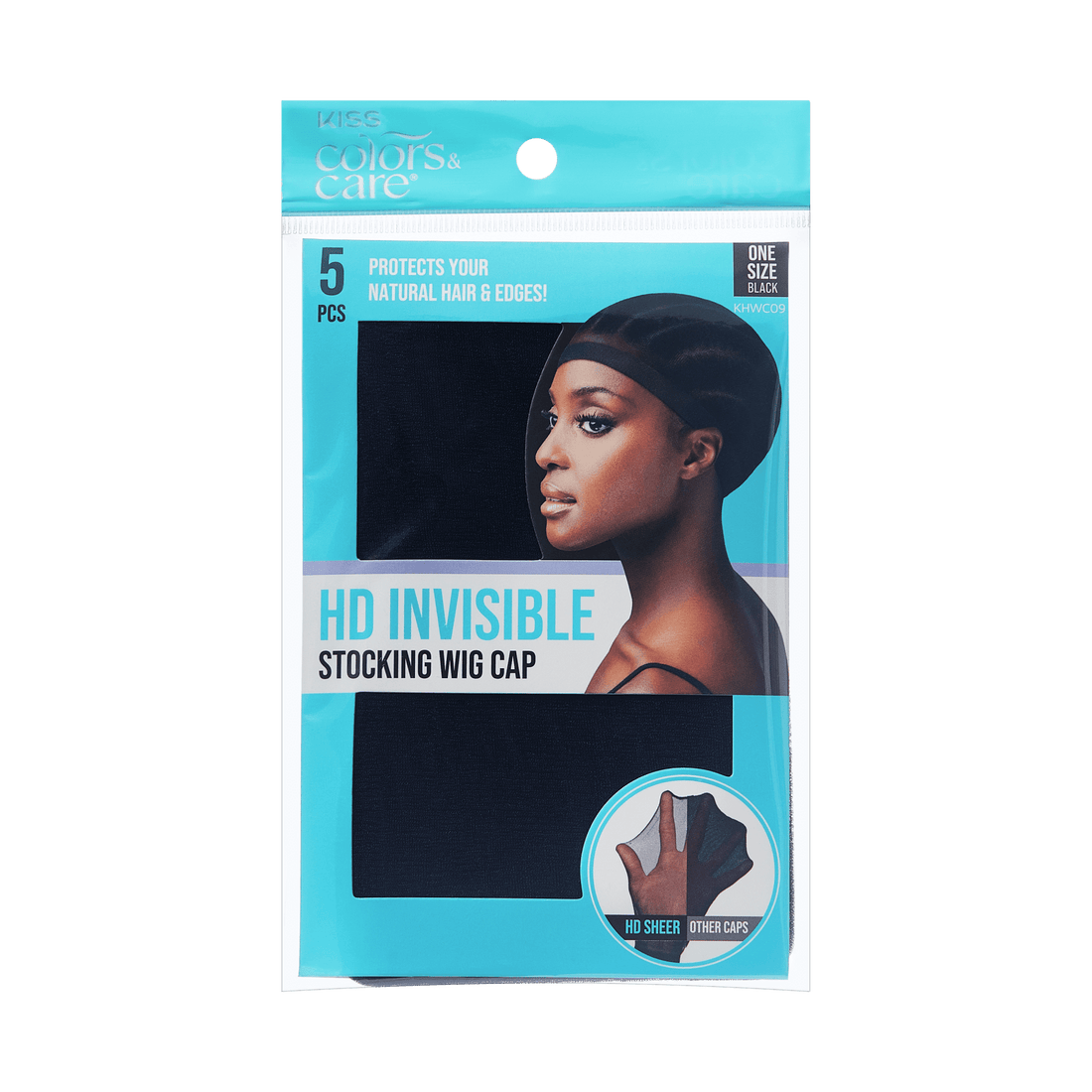 KISS Colors &amp; Care HD Invisible Stocking Wig Cap - Black
