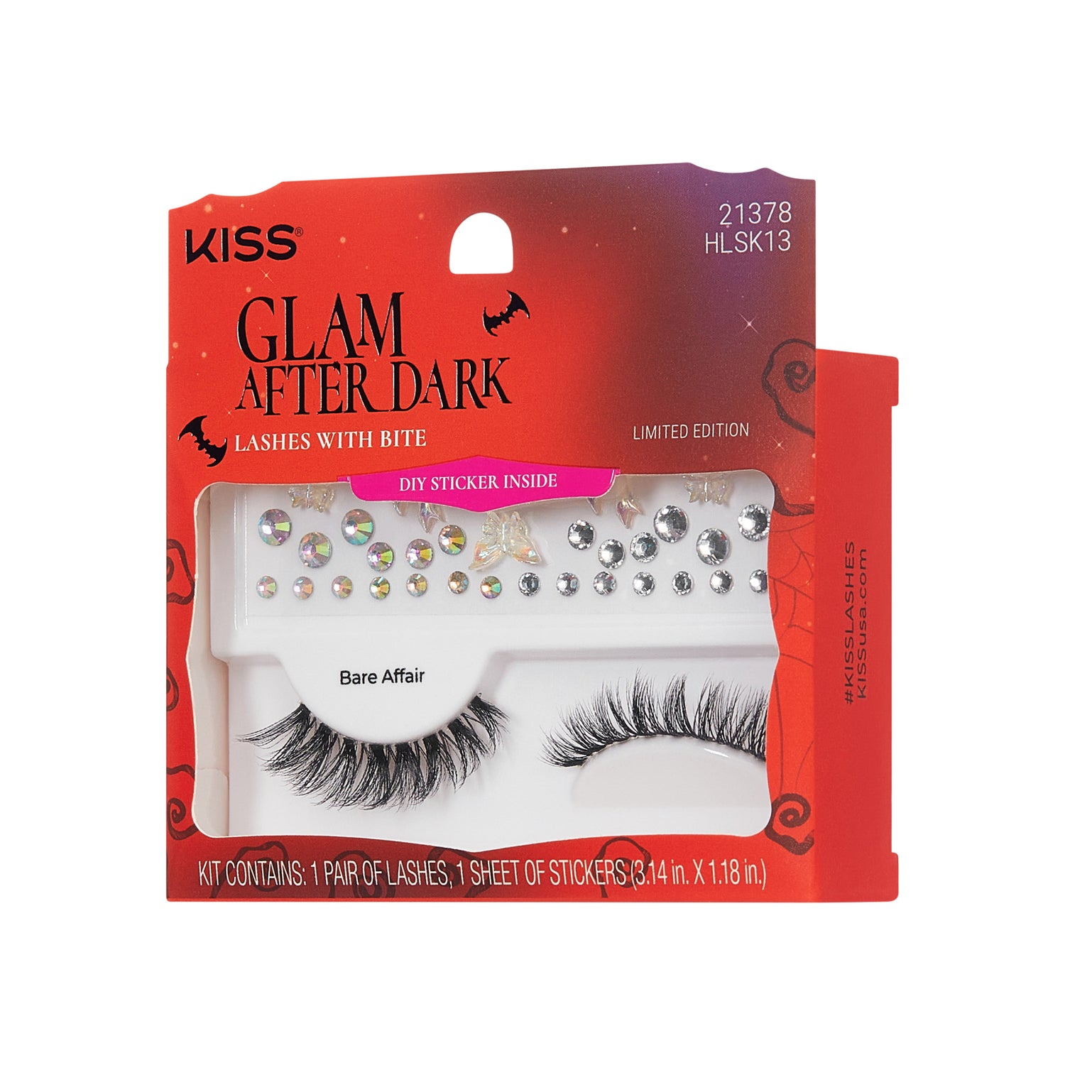 KISS Halloween Lashes &amp; Gem Sticker - Bare Affair