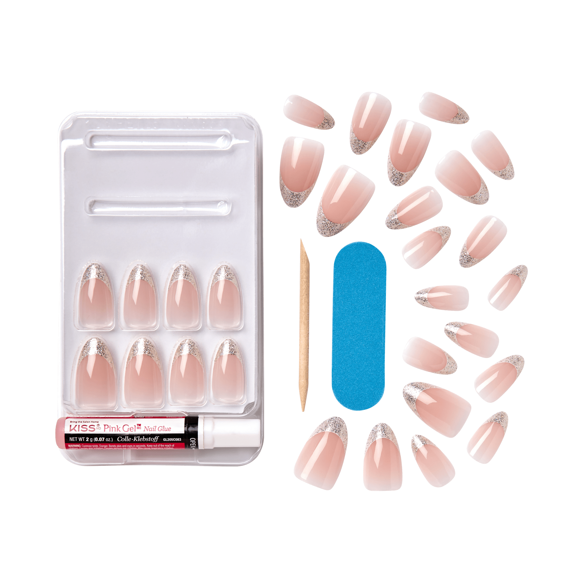 KISS Gel Fantasy Dreamdust Press On Glue Nails - Sugar Rush