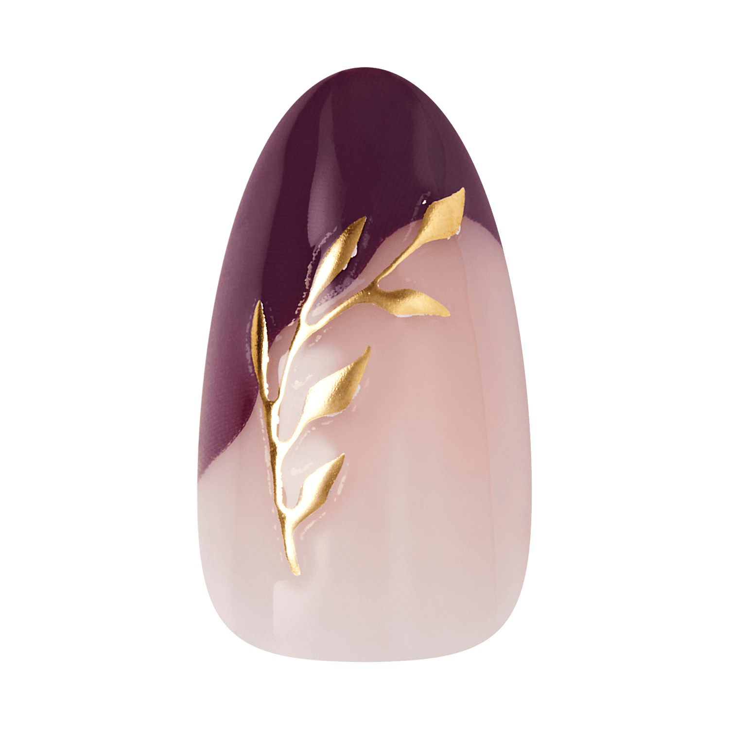 Kiss Core Design Press On Fake Glue Nails - Soft Glow | French Design, Purple, Medium, Almond