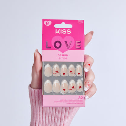 KISS LOVE Design Press On Glue Nails - Cupid&