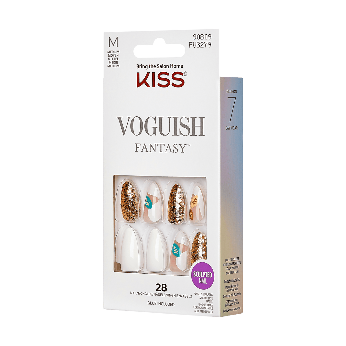 KISS Voguish Fantasy Press On Glue Nails - Foliage