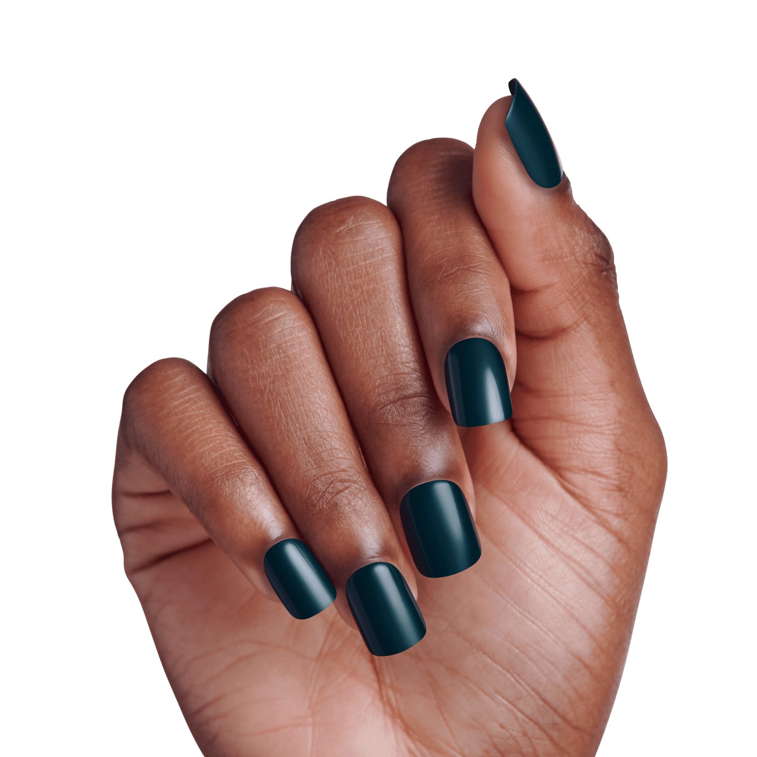 Impress Color No Glue Fake Press On Nails - Stand Out | Solid, Green, Short, Squoval, Manicure