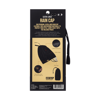 KISS Colors &amp; Care Satin-Lined Premium Rain Cap - Black