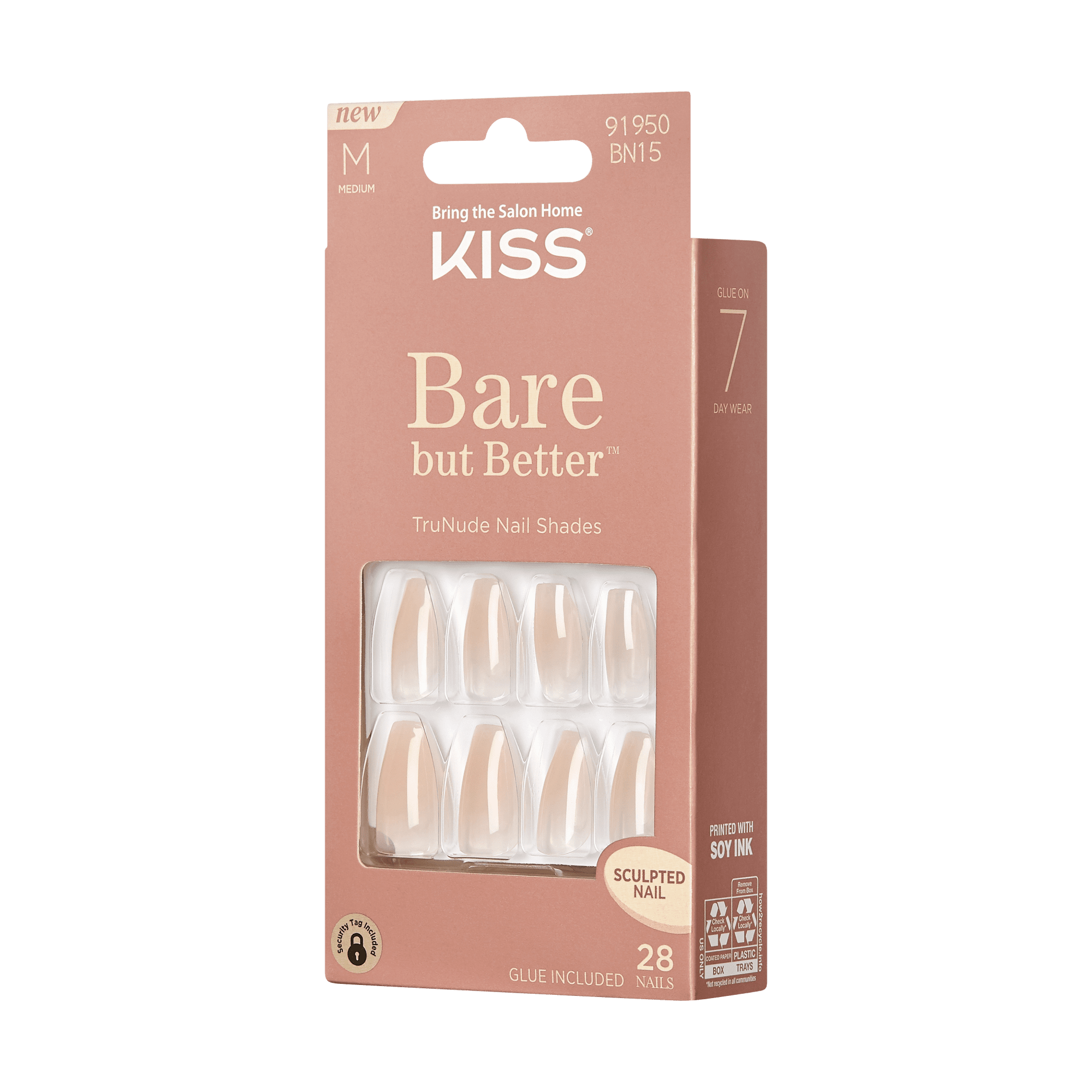 KISS Bare but Better Press On Glue Nails - Embrace It