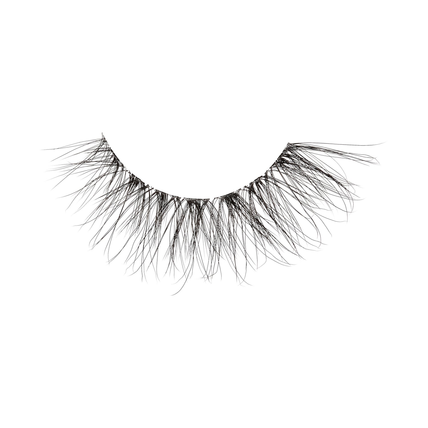 Close-up of a lash strip with a messy, smokey look of 90&