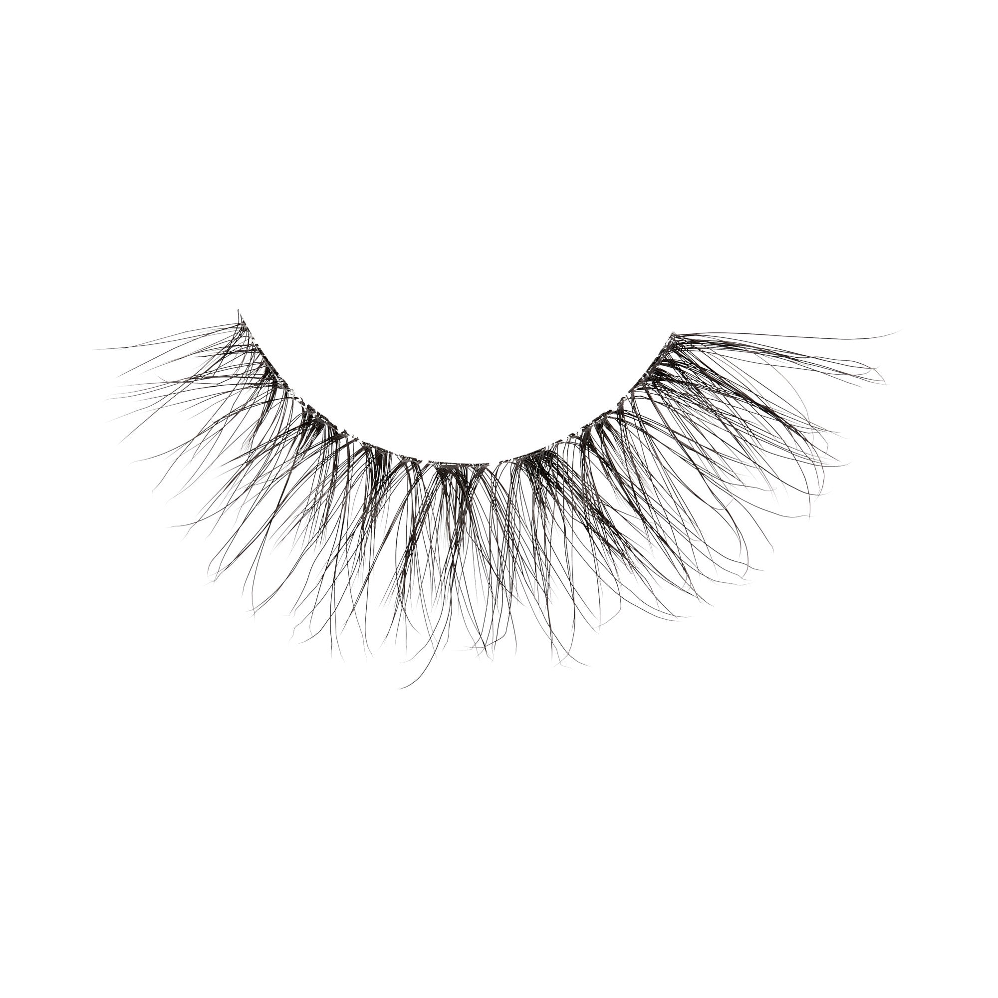 Close-up of a lash strip with a messy, smokey look of 90&