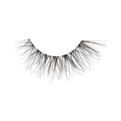 Close-up of a lash strip with a messy, smokey look of 90&