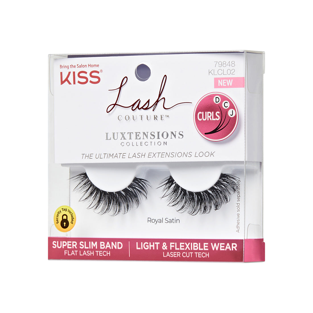 KISS Lash Couture Luxtensions Royal Satin false eyelashes with super slim band packaging