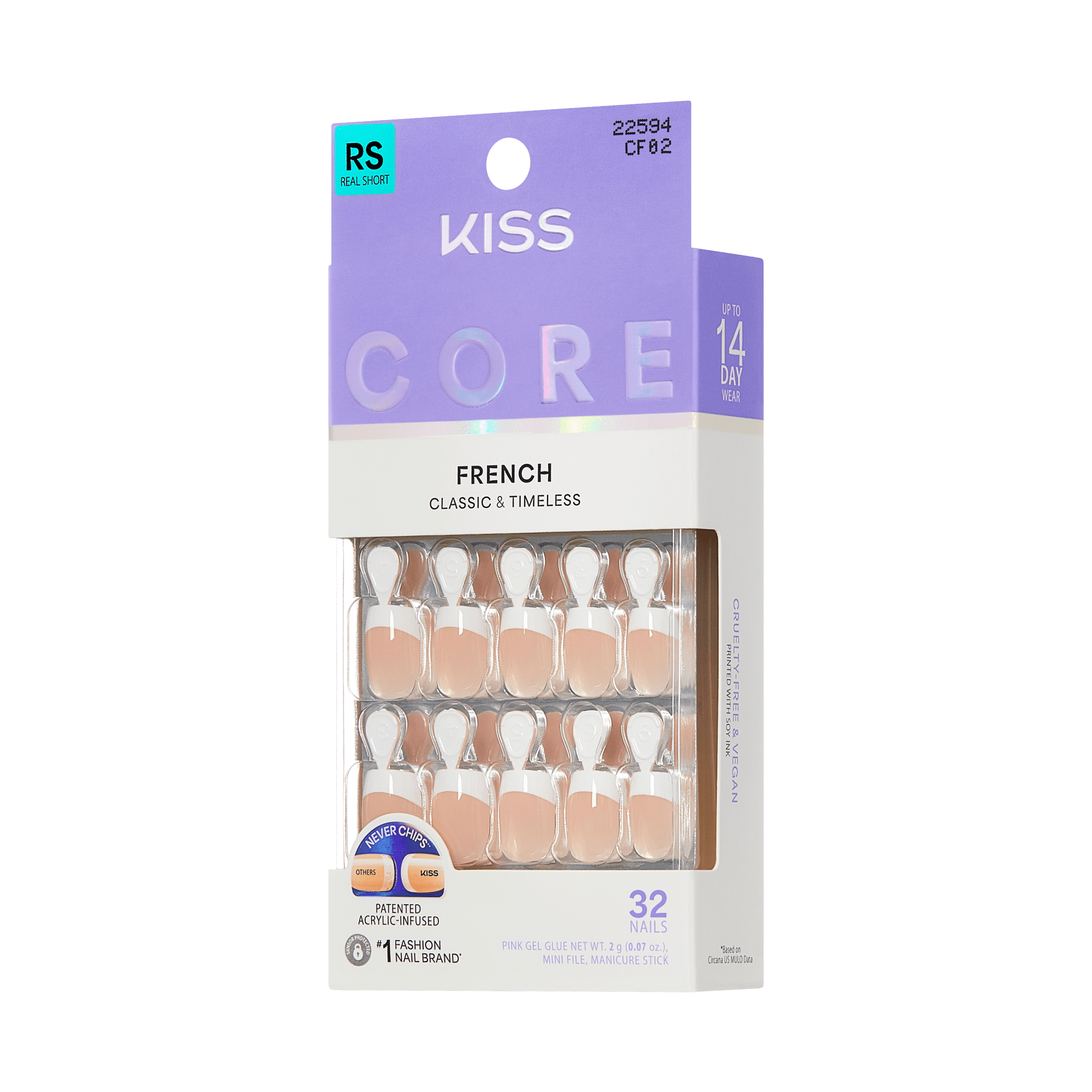 KISS CORE French Press On Glue Nails - If You Dare