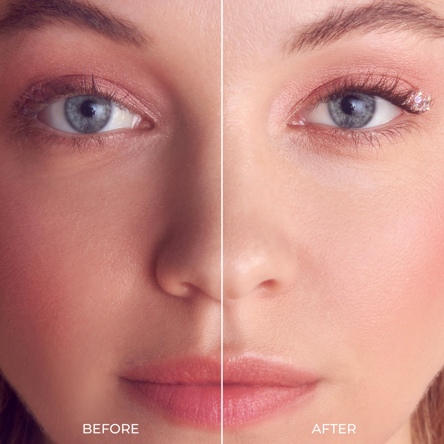 The image features a split view of a woman&