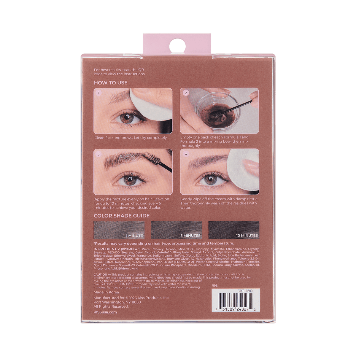 Kiss Tinting Cream Kit - Medium Brown | Starter Kit,  8 Pre-Measured Pouches, Eyebrow Brush