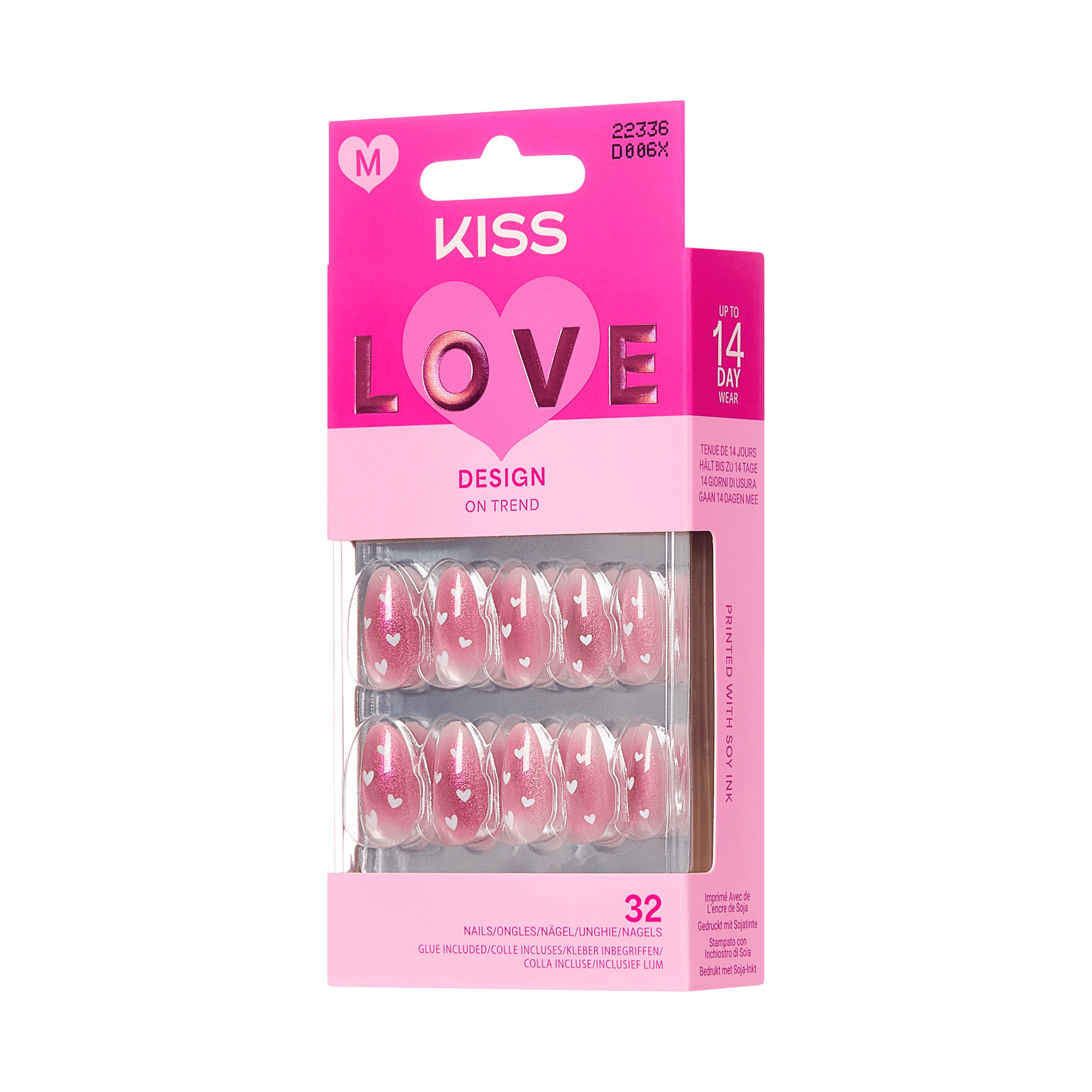 KISS LOVE Design Press On Glue Nails - My Forever Valentine