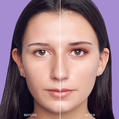 Before and after comparison of eye makeup application on woman&