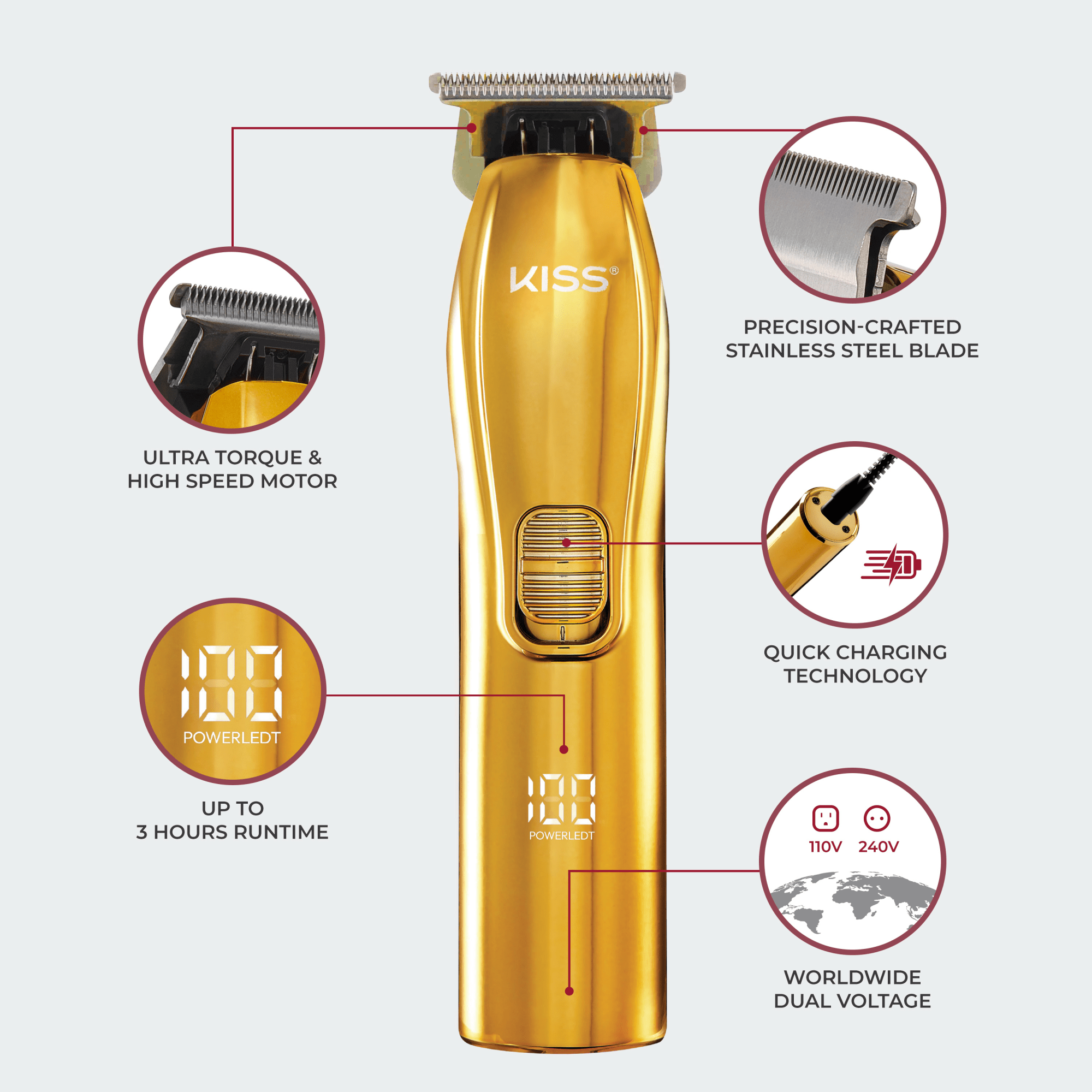 KISS Cordless T-Blade Beard &amp; Hair Trimmer