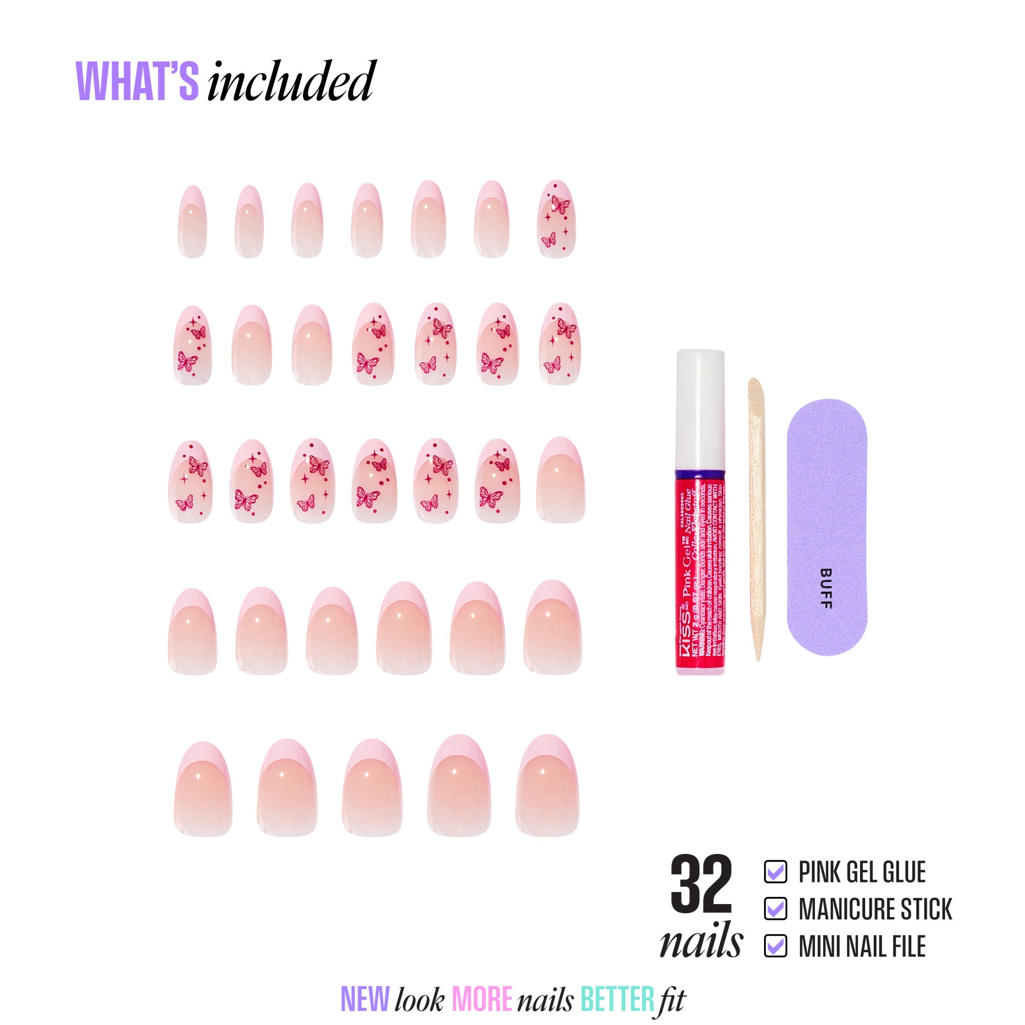 KISS CORE Design Press On Glue Nails - Signature