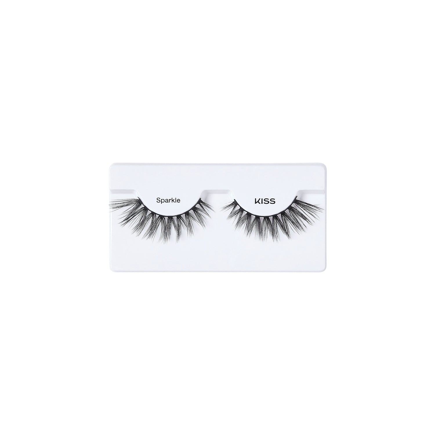 KISS Sparkle false eyelashes on white packaging strip