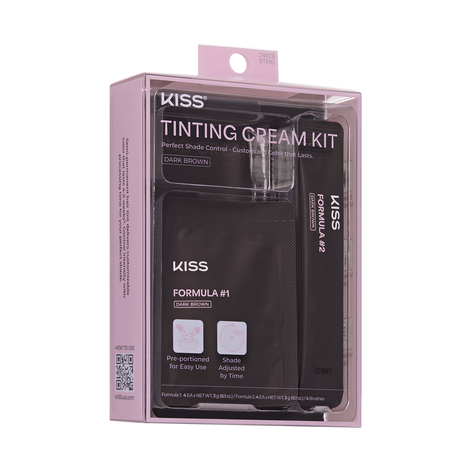 Kiss Tinting Cream Kit - Dark Brown | Starter Kit,  8 Pre-Measured Pouches, Eyebrow Brush